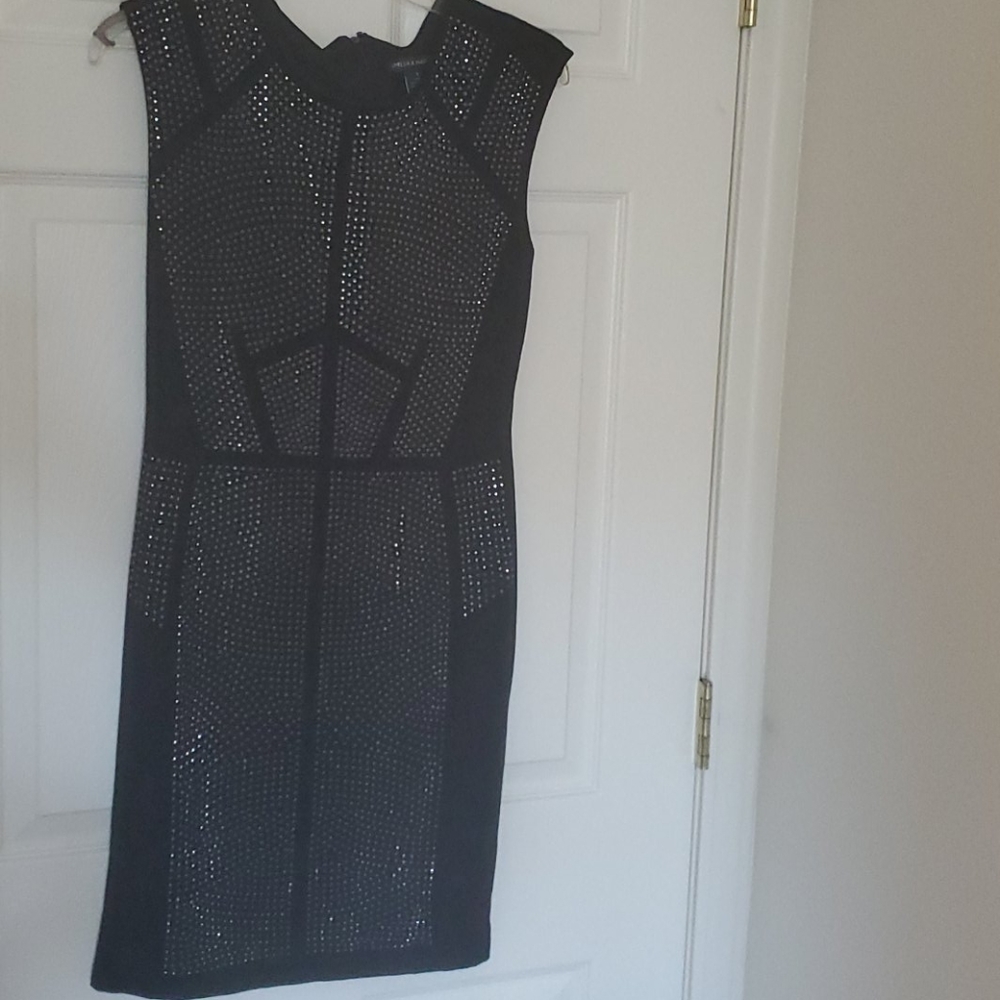 Chelsea and Theodore Black dress with gemstones